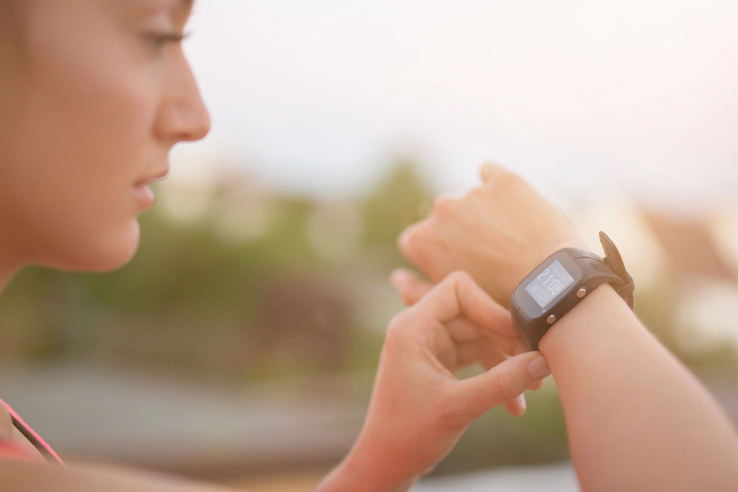 athlete with fitness band